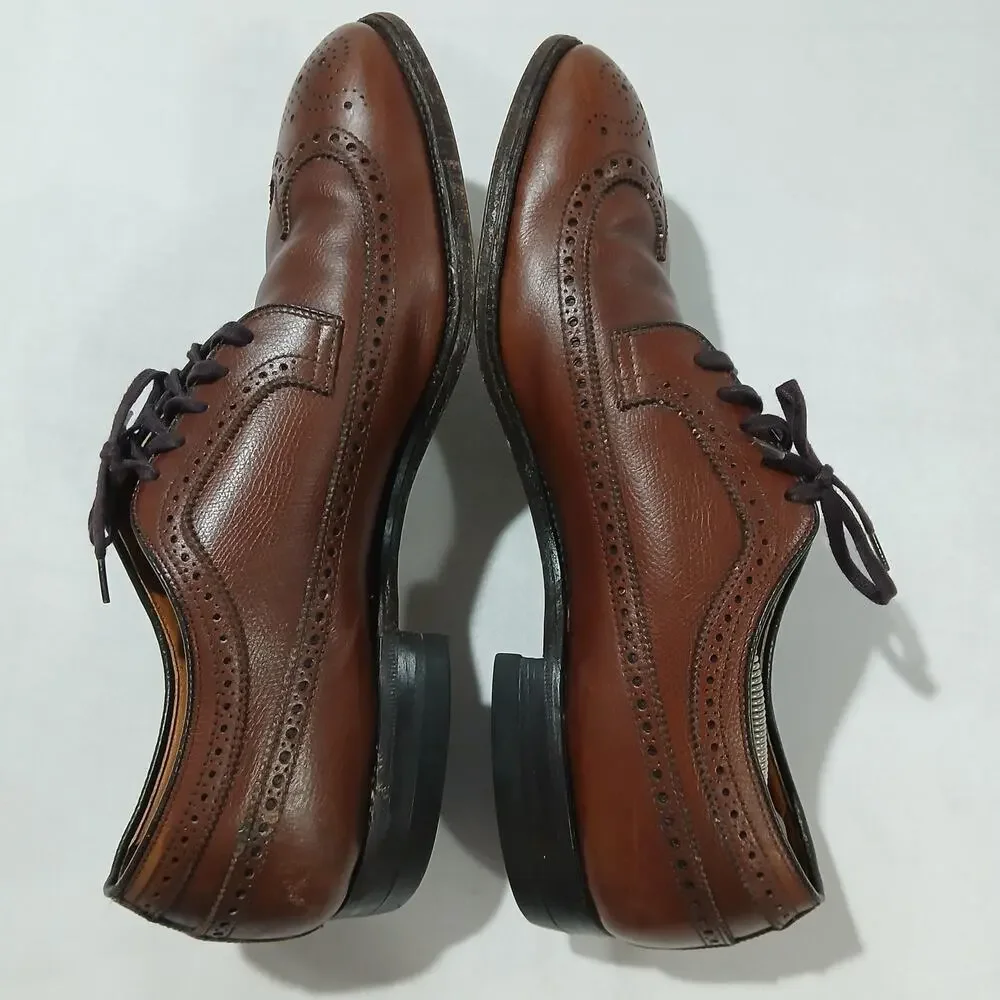 Alden Mens 13 AA/B Brown Leather Longwing Blucher Wingtip Oxford Dress Shoes US